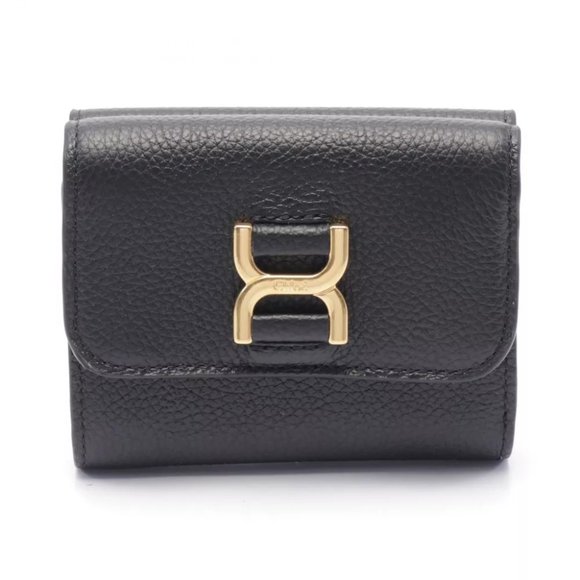 Chloe MARCIE SMALL TRI-FOLD WALLET Purse CHC23AP099001 leather Black NEW Women - Picture 1 of 5